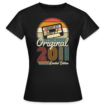 2011 - Jahrgang 2011 - Frauen T-Shirt - Schwarz - Vorne - AI Model Female 172 dark (172cm)