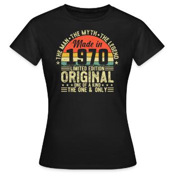 Vintage 1970 Birthday Celebration - Frauen T-Shirt - Schwarz - Vorne - AI Model Female 172 dark (172cm)