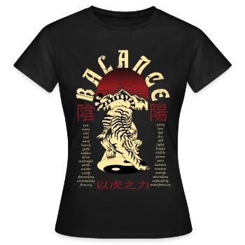 Ying and Yang Tiger - Women's T-Shirt - black - Front - AI Model Female 172 dark (172cm)