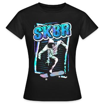 Skate | Patineur | Skateboarder | Planche à roulettes SK8 - T-shirt Femme - noir - Devant - AI Model Female 172 dark (172cm)