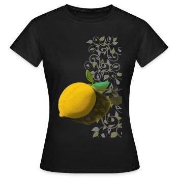 Citron et tentacules délicats - T-shirt Femme - noir - Devant - AI Model Female 172 dark (172cm)