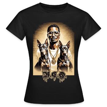 Rappeur avec Dobermans - T-shirt Femme - noir - Devant - AI Model Female 172 dark (172cm)
