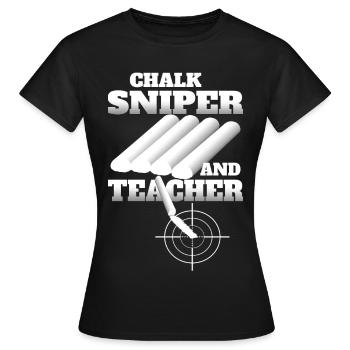 Chalk Sniper and Teacher - Women's T-Shirt - black - Front - AI Model Female 172 dark (172cm)