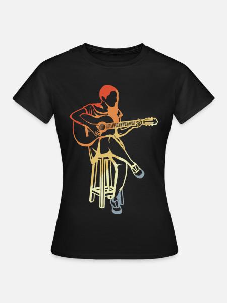 Gitarristin - Frauen T-Shirt - Schwarz