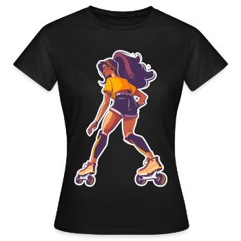 Roller skater - Women's T-Shirt - black - Front - AI Model Female 172 dark (172cm)