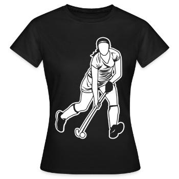 Hockey Mädchen - Frauen T-Shirt - Schwarz - Vorne - AI Model Female 172 dark (172cm)