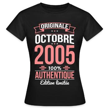 20th Anniversary - Original - October 2005 - Women's T-Shirt - black - Front - AI Model Female 172 dark (172cm)
