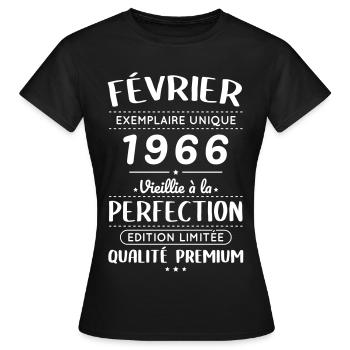 60th Anniversary - February 1966 Perfection - Women's T-Shirt - black - Front - AI Model Female 172 dark (172cm)
