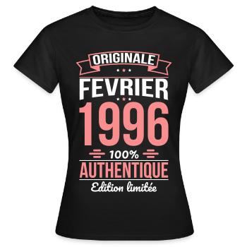 30th Anniversary - Original - February 1996 - Women's T-Shirt - black - Front - AI Model Female 172 dark (172cm)