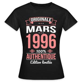 30th Anniversary - Original - March 1996 - Women's T-Shirt - black - Front - AI Model Female 172 dark (172cm)