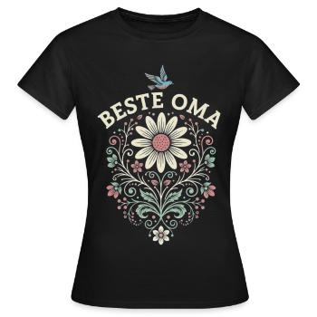 Meilleur cadeau de fleurs pour grand-mère pour la fête des mères - T-shirt Femme - noir - Devant - AI Model Female 172 dark (172cm)