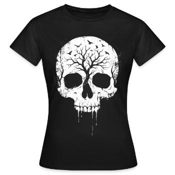 Skull Shirt for Dark Art Fans - Women's T-Shirt - black - Front - AI Model Female 172 dark (172cm)