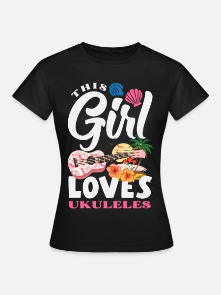 Lustiges Ukulele Designs Und Sprüche - Frauen T-Shirt - Schwarz