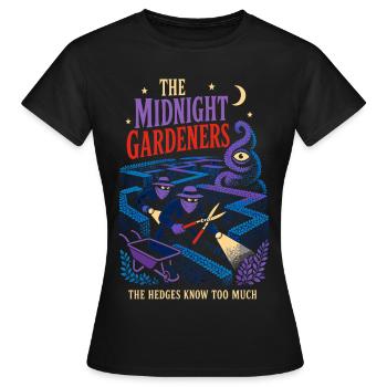 Jardiniers mystérieux de minuit - T-shirt Femme - noir - Devant - AI Model Female 172 dark (172cm)