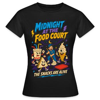 Midnight Food Court Vibrant Snacks - Women's T-Shirt - black - Front - AI Model Female 172 dark (172cm)