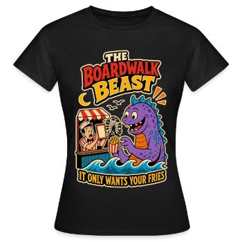 Bête du Promenade – Monstre drôle de frites - T-shirt Femme - noir - Devant - AI Model Female 172 dark (172cm)