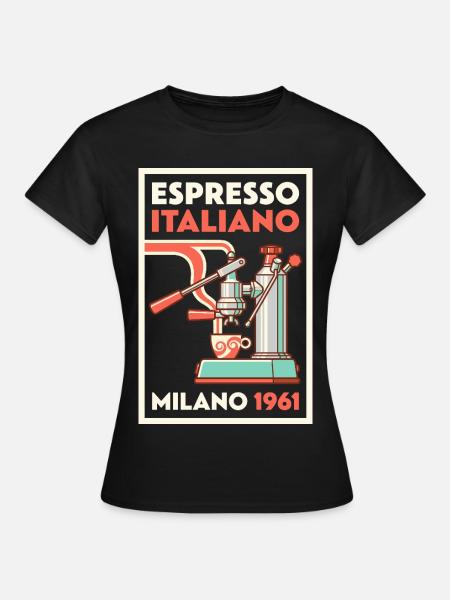 Espresso Italiano Milano 1961 Retro Kaffee - Frauen T-Shirt - Schwarz