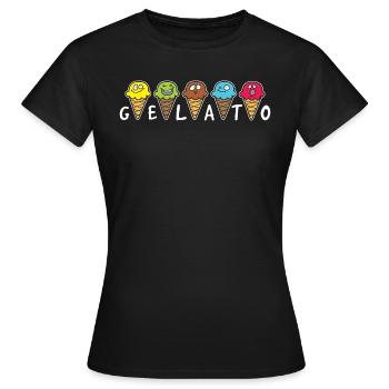 Gelato Eis Eisdiele - Frauen T-Shirt - Schwarz - Vorne - AI Model Female 172 dark (172cm)