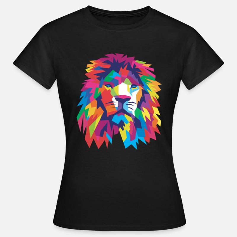 Löwenkopf - Frauen T-Shirt - Schwarz