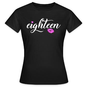 18 anniversaire fille cadeau 18 ans majeure - T-shirt Femme - noir - Devant - AI Model Female 172 dark (172cm)