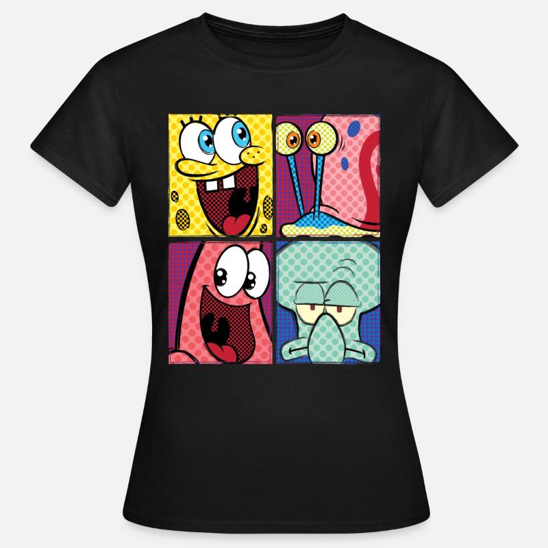 SpongeBob SquarePants, Gary, Patrick and Squidward - Women's T-Shirt - black