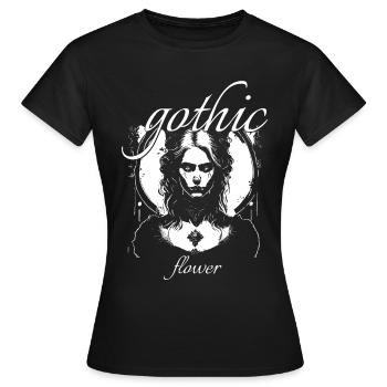 Gothic Flower - Frauen T-Shirt - Schwarz - Vorne - AI Model Female 172 dark (172cm)