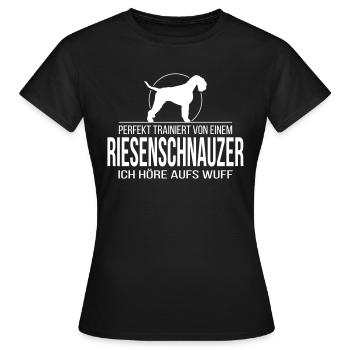RIESENSCHNAUZER wuff - Frauen T-Shirt - Schwarz - Vorne - AI Model Female 172 dark (172cm)