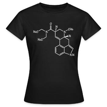 LSD Formule Structurelle Trip Hippie Woodstock années 60 années 70 - T-shirt Femme - noir - Devant - AI Model Female 172 dark (172cm)