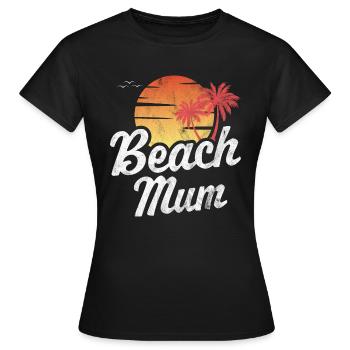 Beach Mum - Women's T-Shirt - black - Front - AI Model Female 172 dark (172cm)