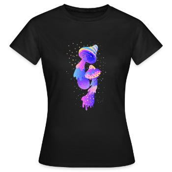 Magic Mushrooms mushrooms - Women's T-Shirt - black - Front - AI Model Female 172 dark (172cm)