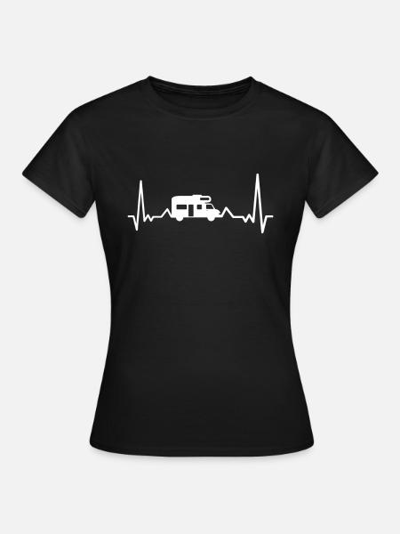 Campen Campingbus Camping - Frauen T-Shirt - Schwarz
