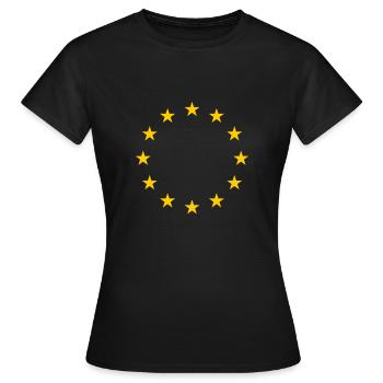 Europe UE Union européenne - T-shirt Femme - noir - Devant - AI Model Female 172 dark (172cm)