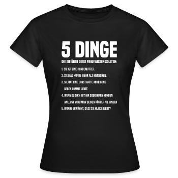 Hunde Vierbeiner Hundehalter - Frauen T-Shirt - Schwarz - Vorne - AI Model Female 172 dark (172cm)