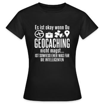 Geocacher Geo Caching - Frauen T-Shirt - Schwarz - Vorne - AI Model Female 172 dark (172cm)
