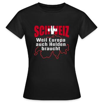 Schweizer Schweizerdeutsch Schweiz - Frauen T-Shirt - Schwarz - Vorne - AI Model Female 172 dark (172cm)