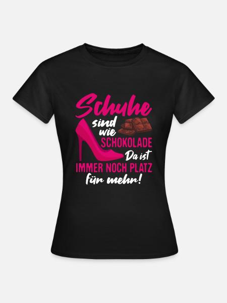 Schuhe Shopping Shoppen - Frauen T-Shirt - Schwarz