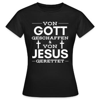 Gott Jesus Kirche - Frauen T-Shirt - Schwarz - Vorne - AI Model Female 172 dark (172cm)