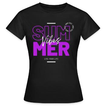 Ambiance estivale - T-shirt Femme - noir - Devant - AI Model Female 172 dark (172cm)