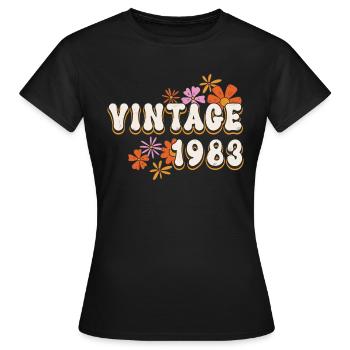 40. Geburtstag Vintage 1983 Frauen Geschenkidee - Frauen T-Shirt - Schwarz - Vorne - AI Model Female 172 dark (172cm)