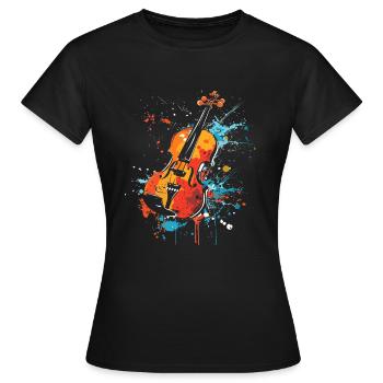 Geige Streetart - Frauen T-Shirt - Schwarz - Vorne - AI Model Female 172 dark (172cm)