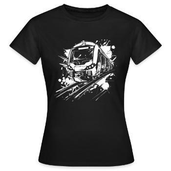 Chemin de fer - T-shirt Femme - noir - Devant - AI Model Female 172 dark (172cm)