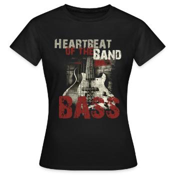Guitare basse « Heartbeat of the Band » Musiciens - T-shirt Femme - noir - Devant - AI Model Female 172 dark (172cm)