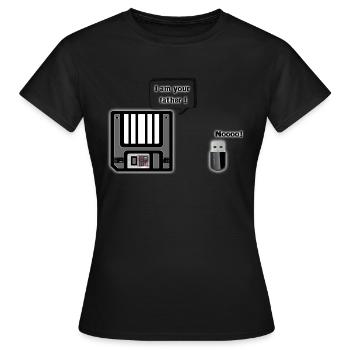 Disquette VS USB key - T-shirt Femme - noir - Devant - AI Model Female 172 dark (172cm)