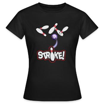 Bowling Strike - Frauen T-Shirt - Schwarz - Vorne - AI Model Female 172 dark (172cm)