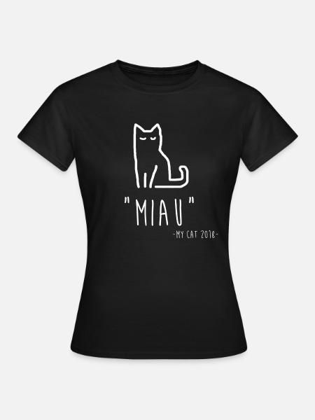 Miau Cat - Frauen T-Shirt - Schwarz