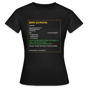 Legendäre große Schwester Familie Seele Legendär - Frauen T-Shirt - Schwarz - Vorne - AI Model Female 172 dark (172cm)