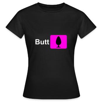 Butt Plug Symbol Pink - Frauen T-Shirt - Schwarz - Vorne - AI Model Female 172 dark (172cm)