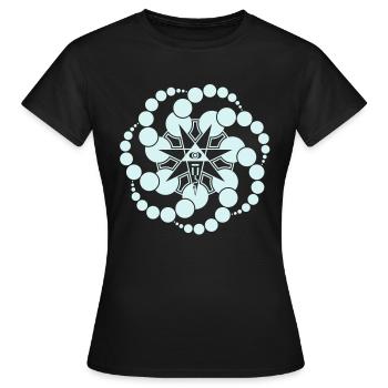 Cropcircle - Kornkreis Eastfield - Frauen T-Shirt - Schwarz - Vorne - AI Model Female 172 dark (172cm)