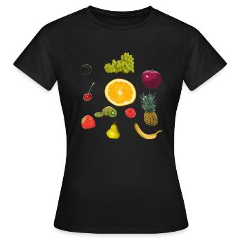 Früchte - Frauen T-Shirt - Schwarz - Vorne - AI Model Female 172 dark (172cm)