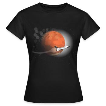 Mission Mars de la Flat Mars Society - T-shirt Femme - noir - Devant - AI Model Female 172 dark (172cm)
